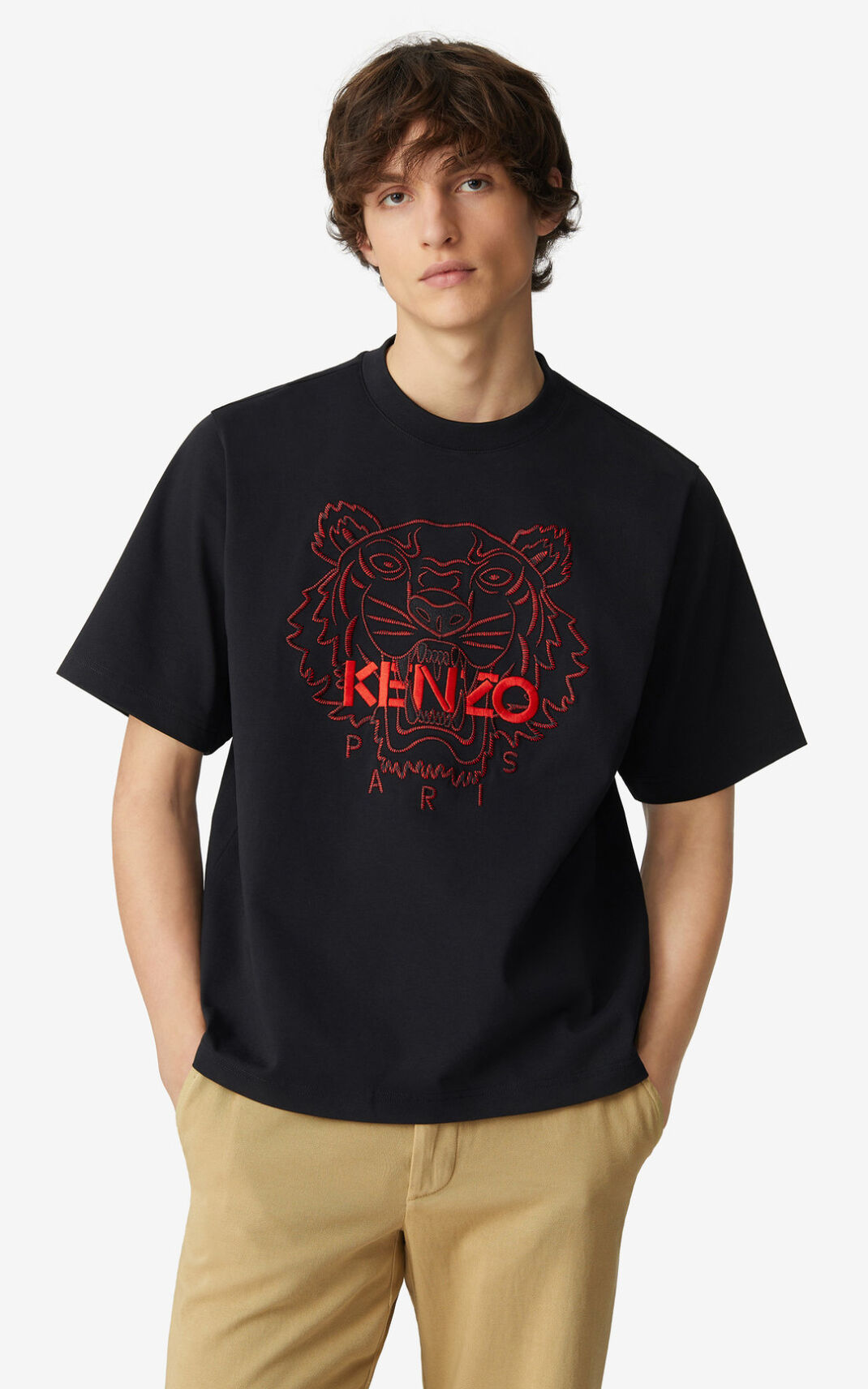 Kenzo Tiger loose fitting Moška Majice Črna SI-4522452